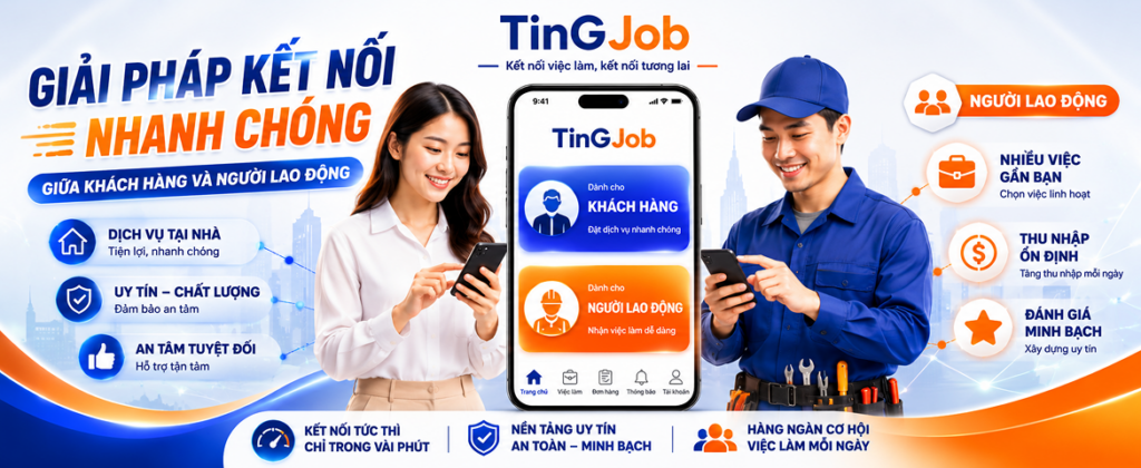 TinGJob kết nối khách hàng và người lao động nhanh chóng